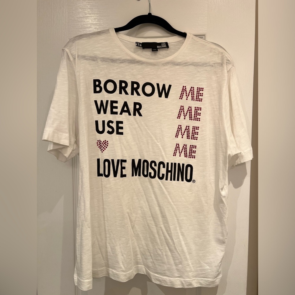 Love Moschino White Graphic T-Shirt